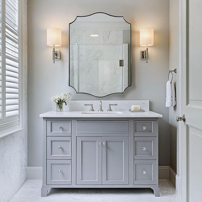 ANDY STAR Brushed Nickel Mirror, 24x32 Inch Unique Mirror - Image 4