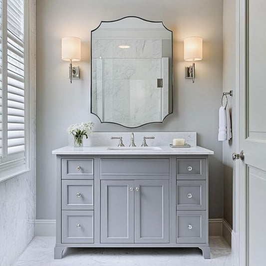 ANDY STAR Brushed Nickel Mirror, 22x30 Inch Silver Bathroom Vanity Mirror by ANDYSTAR