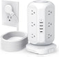 15 ft Long Extension Cord Power Strip Tower, AOFO Surge Protector 12 AC Outlets by AOFO