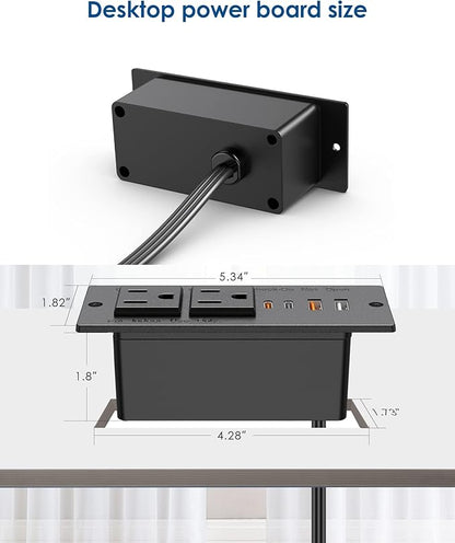 Recessed Power Strip with 30W USB C, Ultra Thin Flat Plug Power Strip, 2 - Image 7
