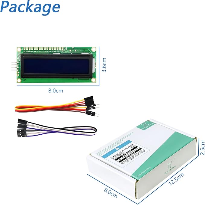Freenove I2C IIC LCD 1602 Module, New Type TWI Serial 16x2 Display, Compatible - Image 6