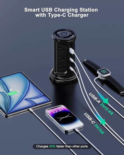 Tower Surge Protector Power Strip Flat Plug - Image 3
