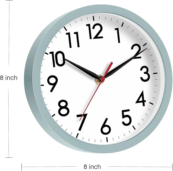 AKCISOT Wall Clock, Modern Small Wall Clocks Battery Operated 8 Inch, Silent - Image 2