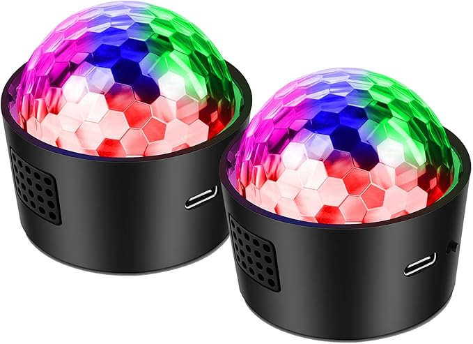2-Pack Wiwreenm Mini Disco Ball Sound Activated Night Lights Projector by wiwreenm
