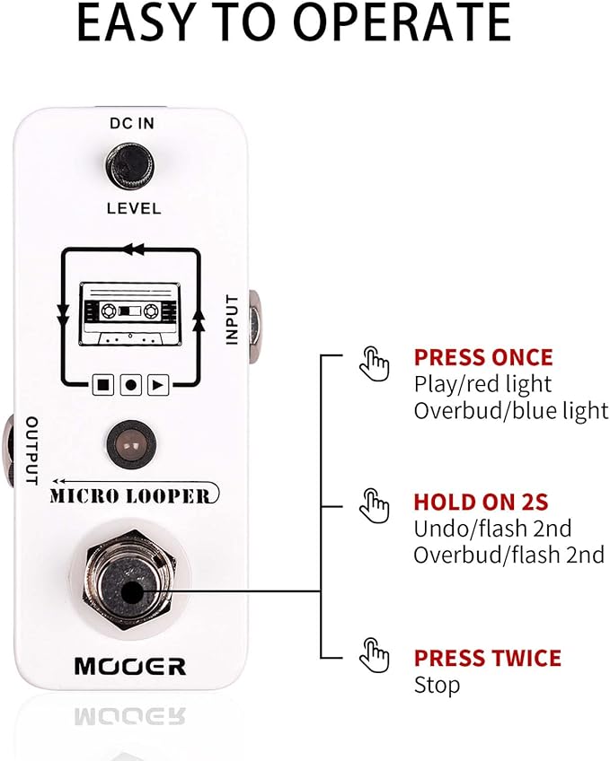 MOOER Micro Looper Guitar Loop Pedal Effect Pedal - Image 3