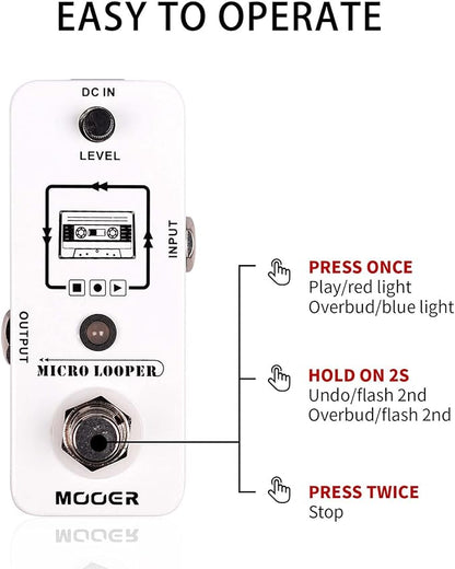 MOOER Micro Looper Guitar Loop Pedal Effect Pedal - Image 3