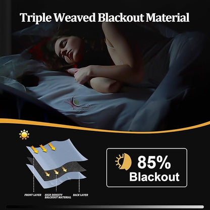 JIUZHEN Blackout Sliding Door Room Divider Curtain, Noise Reducing Window - Image 3