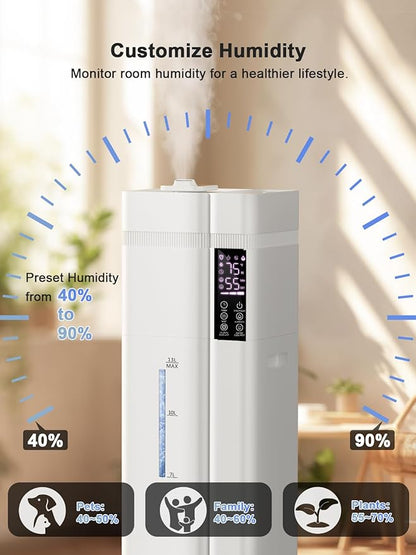 Zeova 13L/3.4Gal Humidifiers for Bedroom, Ultrasonic Warm & Cool Mist - Image 8