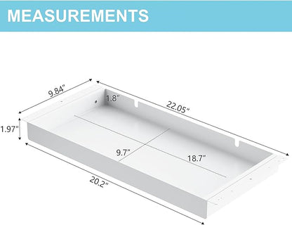 Under Desk Drawer, 20.1 inch Carbon Steel Slide-Out Under Table Storage - Image 2