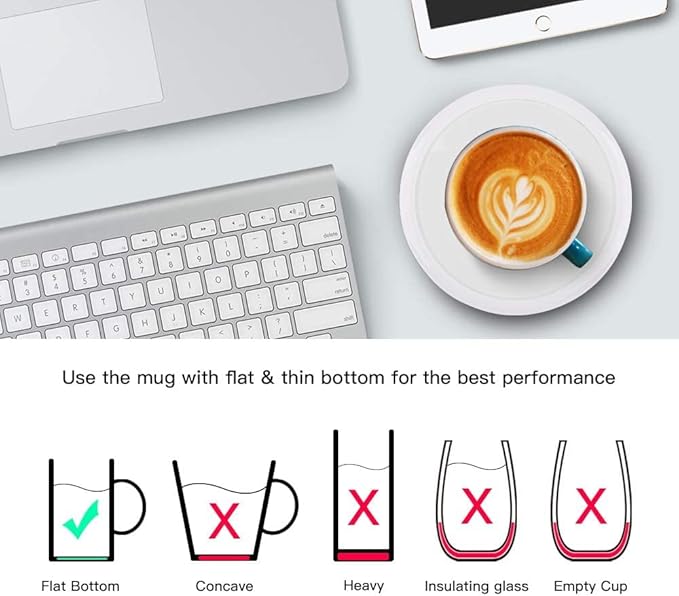 BESTINNKITS White Smart Coffee Auto On/Off Gravity-Induction Mug Office Desk Use - Image 4