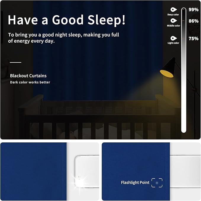 Easy-Going Blackout Curtains for Bedroom, Solid Thermal Insulated Grommet and - Image 2
