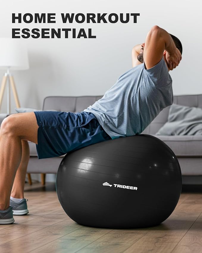 Trideer Exercise Ball for Yoga, Pilates & Fitness – Stability Ball Equipment - Image 4