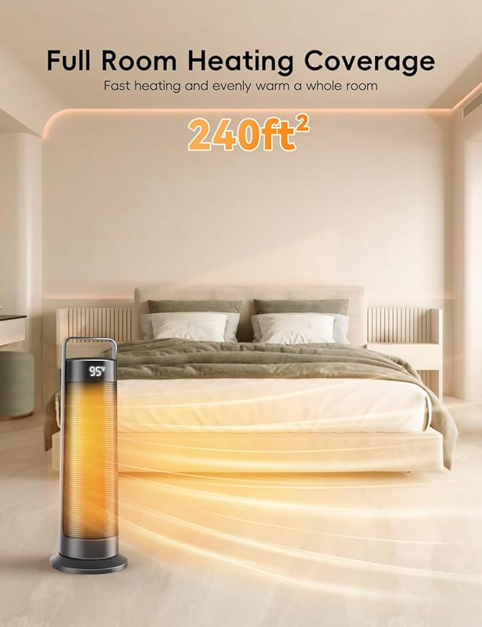Space Heater for Indoor Use Large Room, 1500W Portable Office Heater, 120° - Image 2