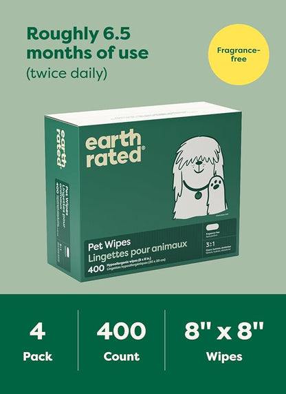 Earth Rated Pet Wipes for Dogs and Cats, Hypoallergenic, Cleaning and Hydrating - Image 8
