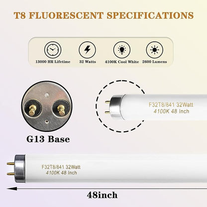 F32T8/841 32W 48 Inch T8 Fluorescent Tube Light Bulb, T8 Fluorescent Bulbs 4 - Image 2