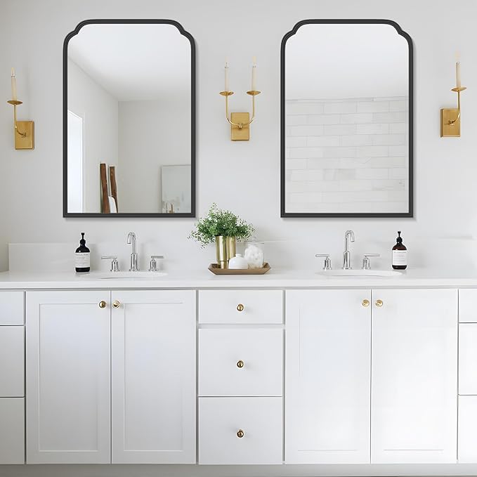 20X30 Inch Black Metal Framed Bathroom Mirror - Image 2