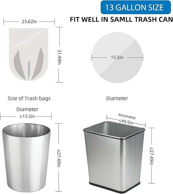 13 Gallon Garbage-Bags Tall Kitchen Compostable-Trash-Bag - Image 2