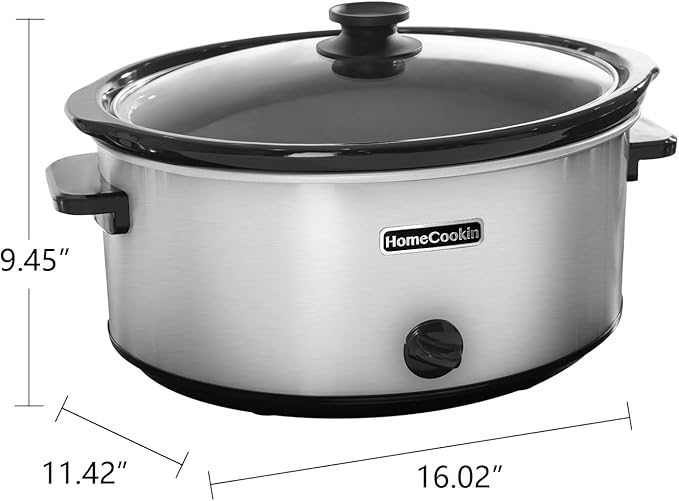 HOMECOOKIN 7 Quart Slow Cooker Oval Manual Pot Food Warmer - Image 4
