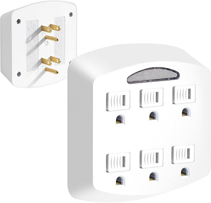 6-Outlet Extender, 3-Prong Ground Wall Tap Adapter by Unknown