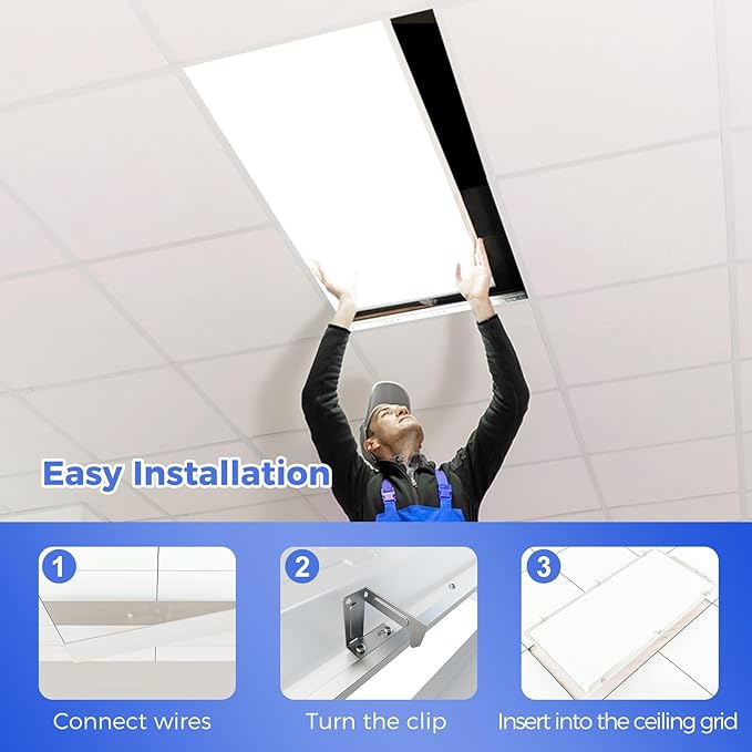 AIKVSXER 42 Pack 2x4 LED Flat Panel Light, Bright 9100LM Office Kitchen Flush - Image 6