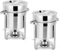 GarveeHome 11QT Soup Chafer Set of 2, Stainless Steel Round Soup Warmer by GarveeHome