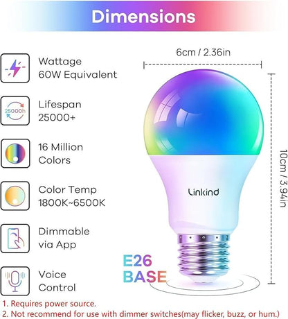 Linkind Smart Light Bulbs with Remote Control, Smart Bulb That Work with Alexa - Image 7