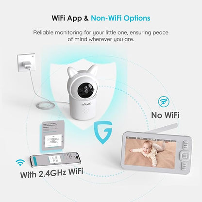 ieGeek Baby Monitor with Camera and Audio, Upgraded Night Vision/PTZ/2-Way - Image 6