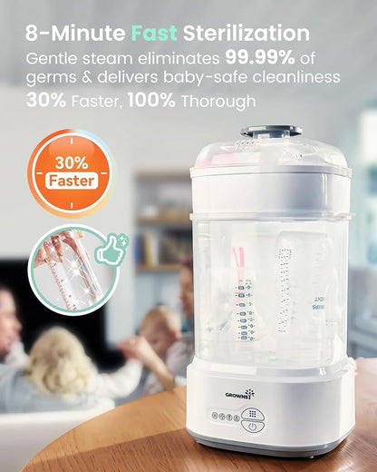 GROWNSY Bottle Sterilizer and Dryer, Compact Electric Steam Baby Bottle - Image 4