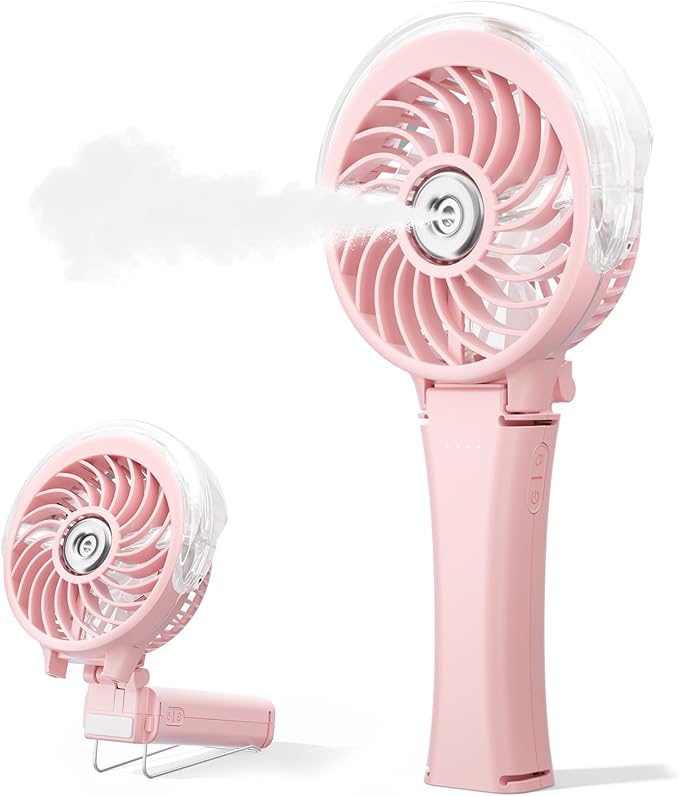 HandFan 2025 Upgraded Portable Misting Fan, Two Button Easy Operation, Handheld by HandFan