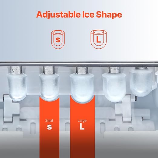VEVOR Countertop Ice Maker, 9 Cubes Ready in 6 Mins, 26lbs in 24Hrs, - Image 3
