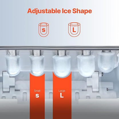 VEVOR Countertop Ice Maker, 9 Cubes Ready in 6 Mins, 26lbs in 24Hrs, - Image 3