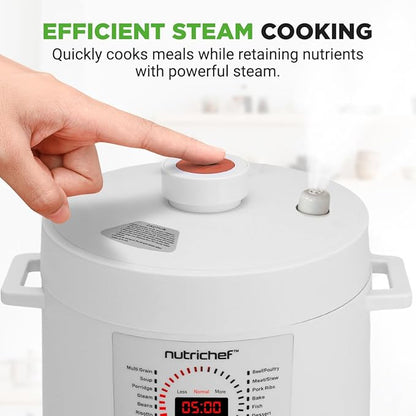 NutriChef Electric Pressure Cooker 6 Quart Capacity | 9 Function Digital - Image 6