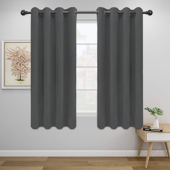 Easy-Going Blackout Curtains for Bedroom, Solid Thermal Insulated Grommet and by Easy-Going