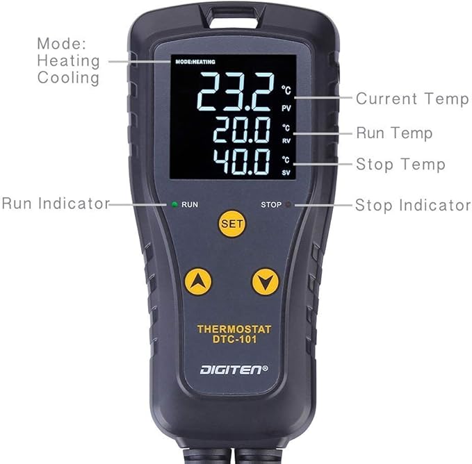 Digital Temperature Controller Simple Stage Thermostat Outlet Heating & Cooling - Image 3