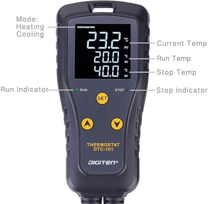 Digital Temperature Controller Simple Stage Thermostat Outlet Heating & Cooling - Image 3
