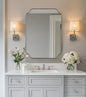 ANDY STAR Scalloped Bathroom Mirror, 22x30’’ Brushed Nickel Rectangle Mirror by ANDYSTAR