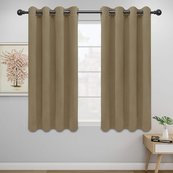 Easy-Going Blackout Curtains for Bedroom, Solid Thermal Insulated Grommet and by Easy-Going