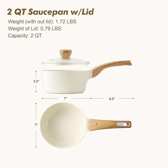 SENSARTE Ceramic Nonstick Sauce Pan - Image 7