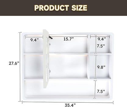 35x28 Inch Bathroom Mirror Cabinet - Image 2