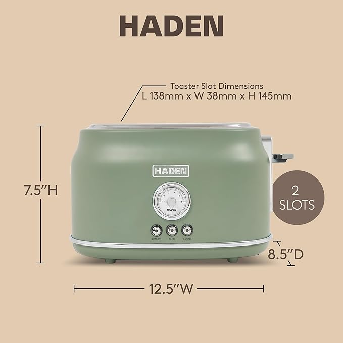 Haden Dorset 2 Slice Wide Slot Stainless Steel Toaster - Image 3