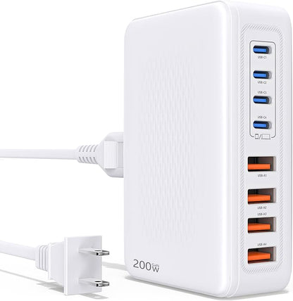 200W USB C Charging Station, 8-Port GaN USB C Charger Block, PD 65W Desktop by Essri