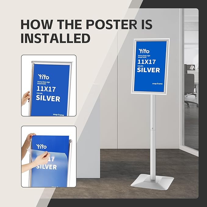 YIYO Sign Stand Poster Stand，adjustable heavy duty pedestal Sign Holder Floor - Image 2