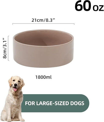 Ceramic 8.2inch Dog Bowl for Large-Breed Dogs, Anti-Slip and Weighted Pet Food - Image 2