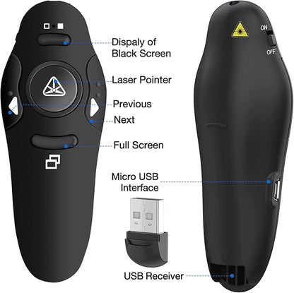 Rechargeable Presentation Clicker Wireless Presenter Remote USB Control - Image 8