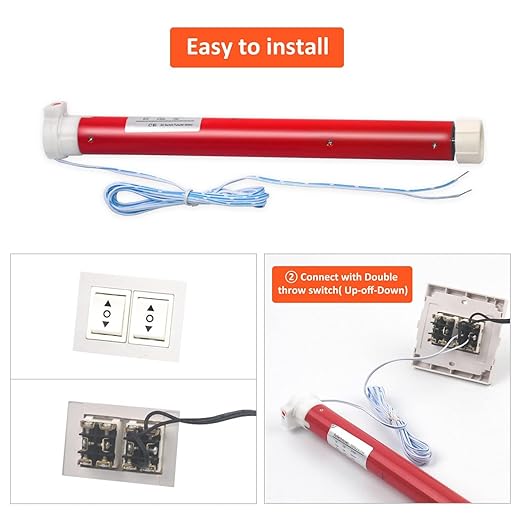 Rollerhouse 12V DIY Electric Roller Blind/Shade Tubular Motor Kit, Hard Wired - Image 3
