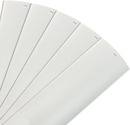 Calyx Interiors Vertical Blinds Replacement Slats, 3.5" W x 82.5" H, 5 Pack | Vertical Blinds Replacement Slats, White Heavy Duty PVC Vinyl Smooth Curved Slats, 3.5" Width x 82.5" Length, 5 Pack