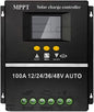 Saooer 100A MPPT Solar Charge Controller, 12/24/36/48V, LCD Display, Dual USB by SAOOER
