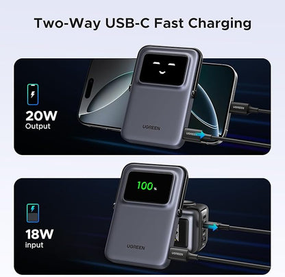 UGREEN Uno Magnetic Power Bank, Wireless Portable Charger, 20W Fast Charging - Image 3