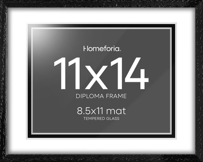 11x14 White Oak Diploma Frame, High-End Wood, 8.5x11 Mat, Glass | High End Solid Oak Wood, Tempered Glass, Acid-Free 8.5x11 Removable Mat, 11x14 Edge-to-Edge Display 14x11, Wall Kit, Set Of 1