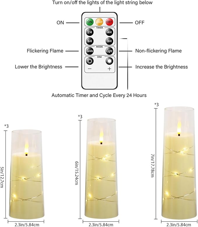 Flickering Flameless LED Candles, Battery Operated Candles 9 Pcs - Image 2